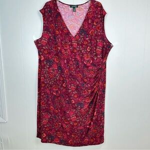 Lauren Ralph Lauren Floral Faux Wrap Surplice Dress Plus Size 3X